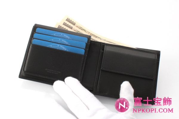 ボッテガヴェネタ カーフレザー 二つ折財布 ブラック 156820V46511000 【2012年春夏新作】
